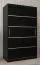 120 cm breiter Schiebetürenschrank mit 2 Türen | 5 Fächer | 2 Kleiderstangen | Farbe: Schwarz Abbildung