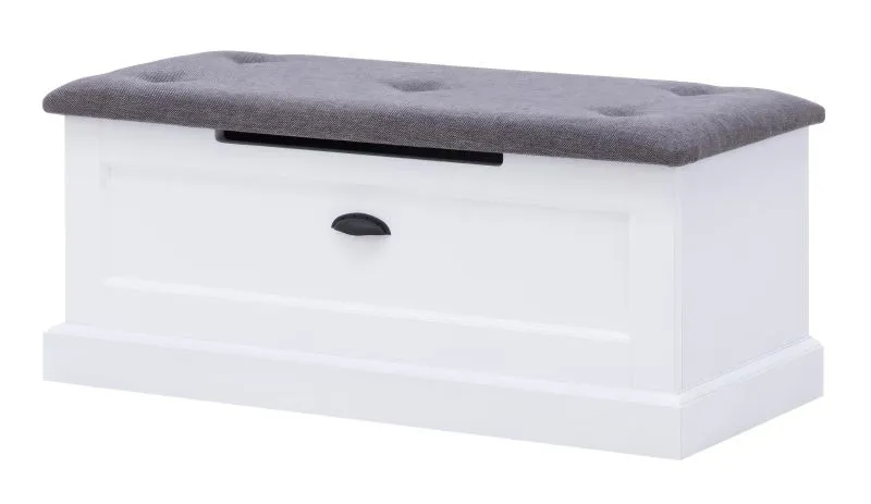 Truhe Rasina 31, Farbe: Weiß - Abmessungen: 40 x 100 x 42 cm (H x B x T)