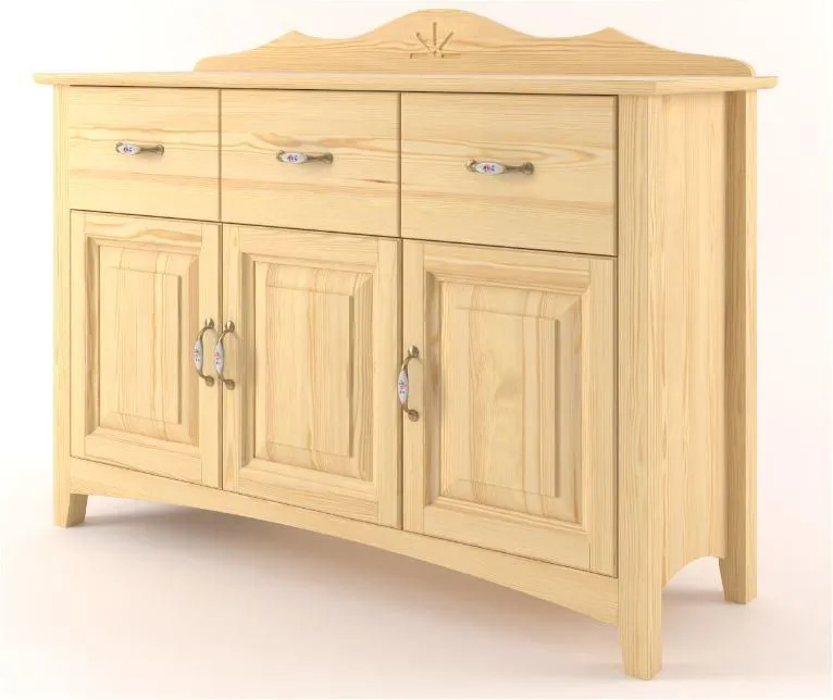 Wohnzimmerschrank, Kommode, 123 cm breit Abbildung