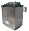 Sauna "Aleksi" SET mit graphitfarbener Tür - Farbe: Natur, Ofen externe Steuerung easy 9 kW - 196 x 196 x 198 cm (B x T x H)