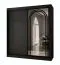 Kleiderschrank / Schiebetürenschrank | Schwarz Matt | 10 Fächer | 2 Kleiderstangen | dekorative Spiegeltür | 180 x 62 x 200 cm | für Schlafzimmer
