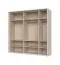 Kleiderschrank mit fünf Türen Neiafu 69, Farbe: Kaschmir, Soft-Close-Funktion, drei Kleiderstangen, Maße: 226 x 232 x 60 cm, mit LED-Rahmen