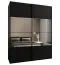 Kleiderschrank / Schiebetürenschrank | 2 Schiebetüren | 11 Fächer |245,5 x 200 x 64 cm | Spiegel | Soft-Close | 2 Kleiderstangen | Farbe: Schwarz
