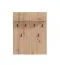 Garderobe Komplett - Set A Paduna, 5-teilig, Farbe: Eiche Artisan, ein Garderobenschrank, eine Kommode, ein Schuhschrank mit Sitzkissen, Spiegel und Garderobe mit 6 Haken