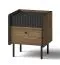 Nachtkommode Mairenke 12, Farbe: Walnuss / Schwarz matt - Abmessungen: 50 x 42 x 40 cm (H x B x T)