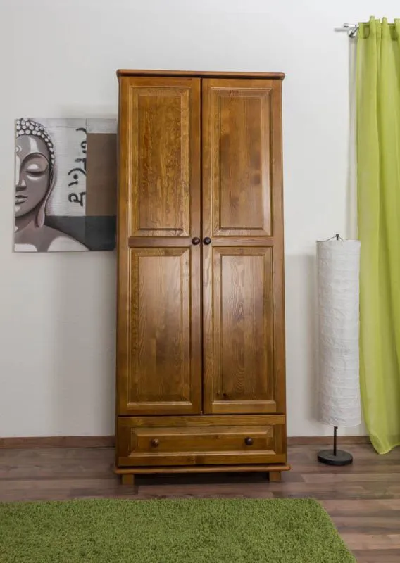 Garderobenschrank Kiefer, Farbe: Eiche 190x80x60 cm Abbildung