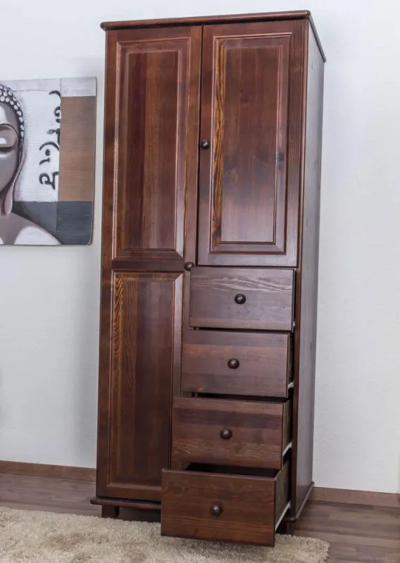 Schlafzimmerschrank, Farbe: Nuss 190x80x60 cm Abbildung