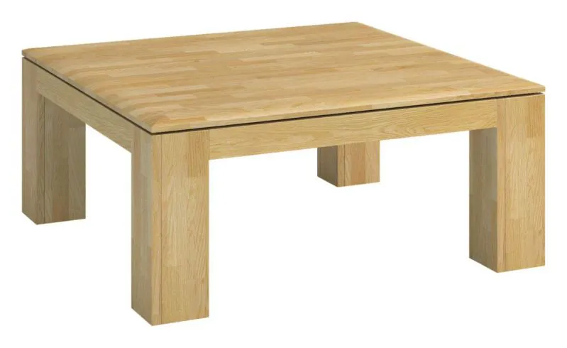 Couchtisch Eiche Massivholz Farbe: Natur 41x90x90 cm Abbildung