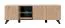 Wohnwand Nordkapp 02, Farbe: Hickory Jackson / Schwarz - Abmessungen: 192 x 320 x 45 cm (H x B x T), mit zwei LED-Bleuchtungen