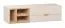 TV-Schrank | 1 offenes Fach | Farbe: Beige | Soft-Close-Funktion | Griffe: Eiche | zwei Schubladen | 1 Kabeldurchführung | Maße: 130 x 42 x 36 cm