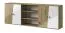 Schrankbetterweiterung Sirte 17, Farbe: Eiche / Weiß / Grau Hochglanz - Abmessungen: 80 x 213 x 40 cm (H x B x T)