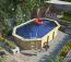 Pool aus Holz Modell 4 X SET, Farbe: Natur KDI, Ø 632,5, inkl. Leitern