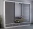 2,5 Meter breiter Schiebetürenschrank / Kleiderschrank mit Spiegel Grau / Weiß | Lusatian 34 | 218 x 250 x 61 cm | 3 Türen | 4 Schubladen | 7 Fächer