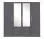 Kleiderschrank mit zwei Spiegel Hannut 36, Farbe: Anthrazit - Abmessungen: 190 x 200 x 56 cm (H x B x T)
