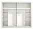 Breiter Kleiderschrank / Schiebetürenschrank Apatin 05, 2,5 Meter breit, Farbe: Kaschmir, zwei Kleiderstangen, 10 Fächer, Spiegel, Maße: 215,5 x 251 x 60 cm