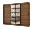 Schiebetürenschrank | Farbe: Walnuss Warmia | 10 Fächer | 2 Kleiderstangen | hochwertig Verarbeitet | 250 x 62 x 200 cm | Kleiderschrank | Spiegeltür | modernes Design