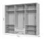 Breiter Drehtürenschrank mit LED-Rahmen Neiafu 79, Farbe: Kaschmir, zwei Spiegeltüren, zwei Schubladen, Soft-Close-Funktion, Maße: 224 x 272 x 56 cm