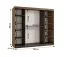 Kleiderschrank | Farbe: Walnuss Warmia | 10 Fächer | 2 Kleiderstangen | hochwertig Verarbeitet | 200 x 62 x 200 cm | Schiebetürenschrank | dekorative Spiegeltür