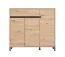 Schuhschrank | 3 Drehtüren | Farbe: Eiche Artisan | ABS-Kanten | 1 Schublade | 8 Fächer | Maße: 118,5 x 40 x 109,5 cm | für den Eingangsbereich