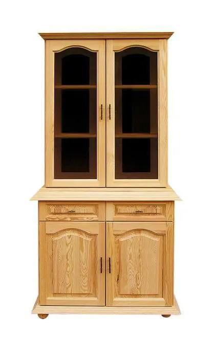 Vitrine, Kiefer Massivholz, Farbe: Natur Abbildung