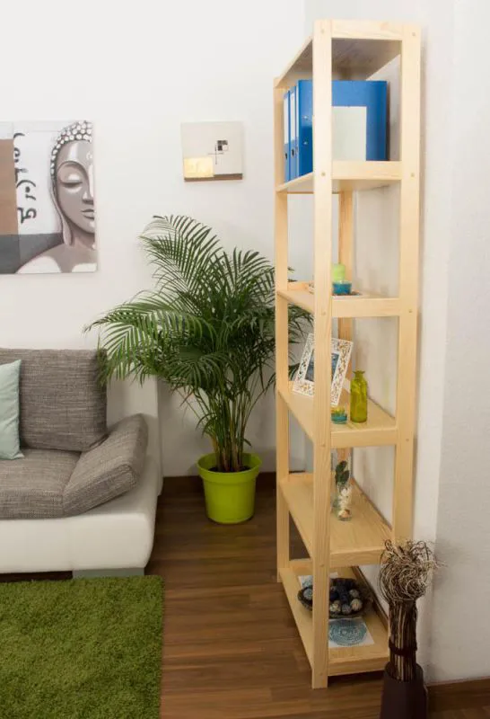 Standregal, 70 cm breit, Kiefer Holz-Massiv, Farbe: Natur Abbildung