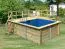 Holz Pool 1 SET rechteckig, Farbe: Natur KDI, Ø 476 cm, inkl. Filterpaket, Leitern & Terrasse 2-teilig