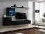 Wohnwand im schlichten Design Balestrand 226, Farbe: Schwarz - Abmessungen: 150 x 250 x 40 cm (H x B x T), mit Push-to-open Funktion