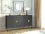 Kommode mit zwei Schubladen Amfipoli 02, Sideboard, zwei Türen, Farbe: Schwarz mit Holzstruktur, Soft-Close-Funktion, Maße: 87,5 x 160 x 40 cm, zwei Fächer
