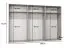 Drehtürenschrank | 3 Spiegeltüren | Farbe: Kaschmir | 3 Fächer | 3 Kleiderstangen | Soft-Close-Funktion | Griffe: Gold | Maße: 300 x 52 x 202 cm | Kleiderschrank | ABS-Kanten