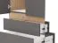 Kleiderschrank / Drehtürenschrank | 1 Spiegeltür | Farbe: Eiche Artisan / Graphitgrau | 155 x 52 x 208 cm | vier Fächer | drei Schubladen | eine Kleiderstange