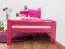 Kinderbett / Jugendbett "Easy Premium Line" K1/2n, Buche Vollholz massiv rosa lackiert - Liegefläche: 90 x 190 cm