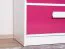 Kinderzimmer - Schrank Walter 04, Farbe: Weiß / Rosa Hochglanz - 191 x 40 x 40 cm (H x B x T)