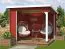 Überdachung G284 Schwedenrot - 28 mm Blockbohlen, Grundfläche: 7,45 m², Pultdach