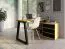 Schreibtisch "Merosina" 07, Farbe: Mattschwarz / Eiche Artisan - Abmessungen: 76 x 135 x 115 cm (H x B x T)