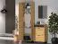 Schrank Lautela 01, Farbe: Eiche / Schwarz - Abmessungen: 200 x 60 x 34 cm (H x B x T), mit 1 Tür und 2 Fächern
