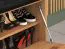 Sitzbank mit Stauraum / Schuhschrank Lautela 02, Farbe: Eiche / Schwarz - Abmessungen: 49 x 60 x 34 cm (H x B x T), mit 1 Tür und 2 Fächern