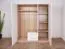 Drehtürenschrank / Kleiderschrank Hannut 07, Farbe: Weiß / Eiche - Abmessungen: 190 x 150 x 56 cm (H x B x T)