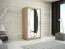 100 cm breiter Kleiderschrank mit 5 Fächern und 2 Türen | Farbe: Sonoma Eiche / Weiß Abbildung