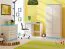 Kleiderschrank massiv, Farbe: Weiß / Blau 160x90x60 cm Abbildung