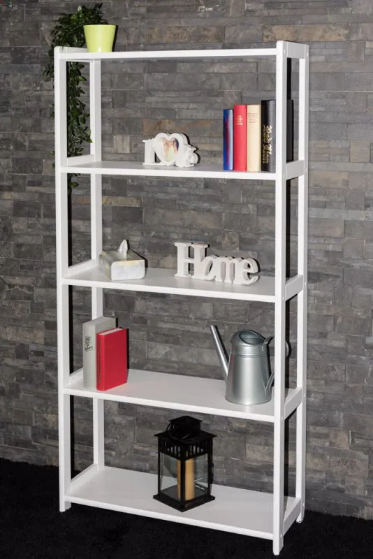 Regal Kiefer massiv Vollholz weiß Junco 55A - 164 x 80 x 30 cm (H x B x T)