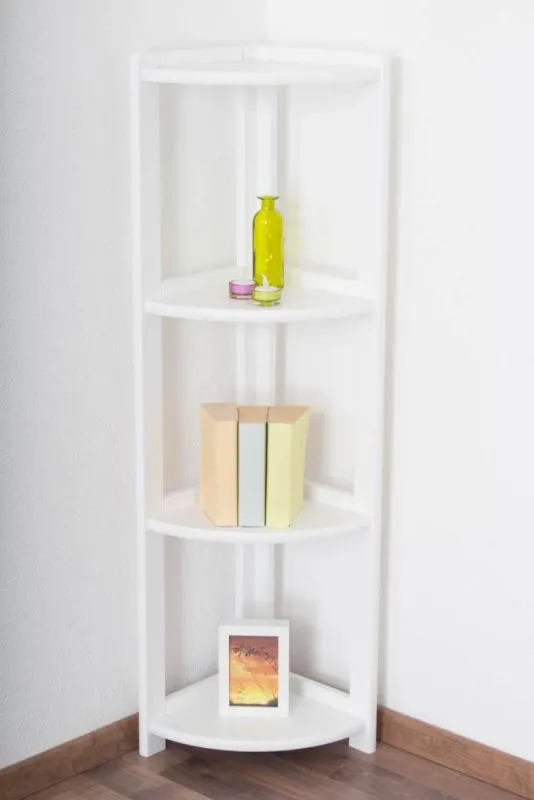 Standregal, 40 cm breit, Kiefer Holz-Massiv, Farbe: Weiß Abbildung