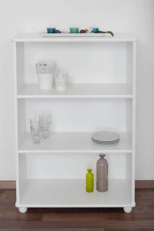 Standregal, 80 cm breit, Kiefer Holz-Massiv, Farbe: Weiß Abbildung