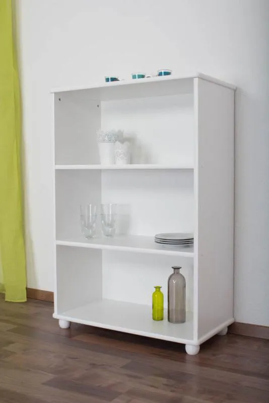Regal - 80 cm breit, Kiefer Holz-Massiv, Farbe: Weiß Abbildung