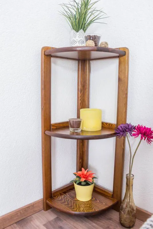 Regal - 30 cm breit, Kiefer Holz-Massiv, Farbe: Eiche Abbildung