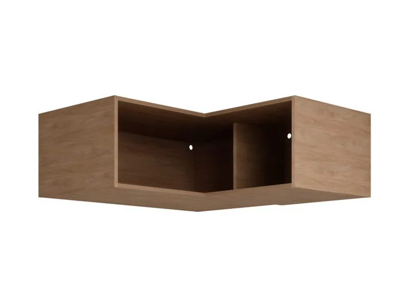 Aufsatz für Eckkleiderschrank | Farbe: Eiche Puccini | rechts Eckrahmen | Maße: 108,5 x 55 x 38,5 cm