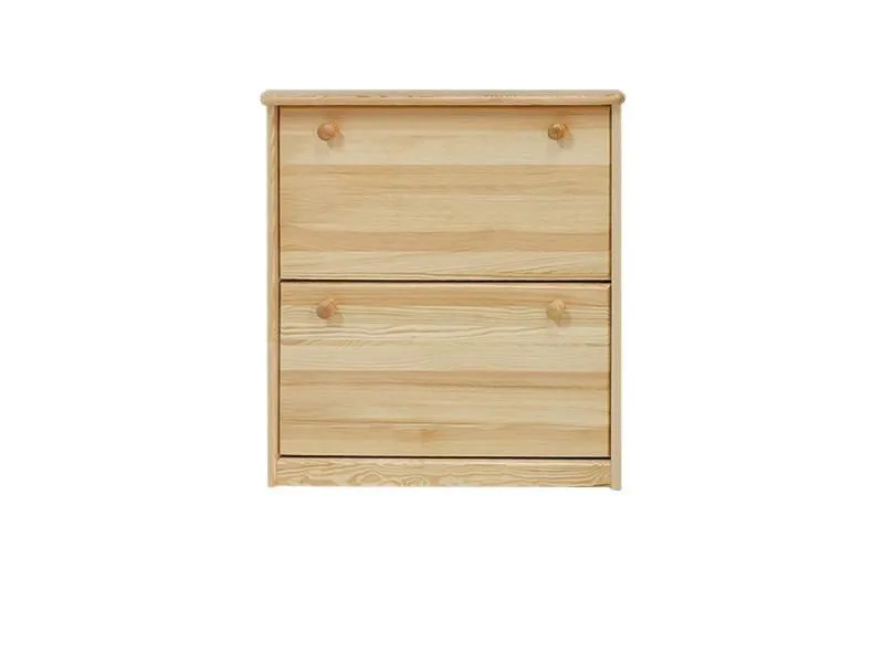Schuhkommode Schuhschrank Kiefer Holz massiv, Farbe: Natur 80x72x29 cm, Massivholz Schuhschrank Abbildung