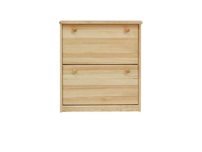 Schuhkipper Kiefer Holz massiv, Farbe: Natur 80x72x29 cm, Schuhschrank Schuhkommode Abbildung