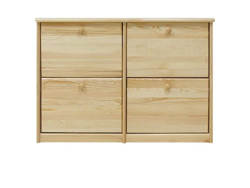 Schuhkommode Schuhschrank Kiefer Holz massiv, Farbe: Natur 80x110x29 cm, Massivholz Schuhschrank Abbildung