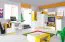 Jugendzimmer - Schrank "Geel" 29, Weiß / Gelb - Abmessungen: 135 x 45 x 40 cm (H x B x T)