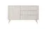 Moderne Kommode mit drei Schubladen Sloughia 04, mit zwei Fächer, Farbe: Beige, ABS-Kantenschutz, hochwertiges Material, Maße: 81 x 138 x 38 cm